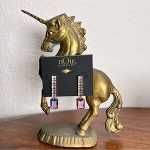 nOir earrings 🖤 purple & white with gold tone 🖤 new